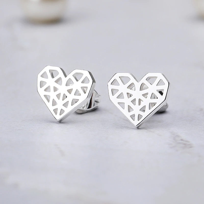 Earrings - origami heart - Korola
