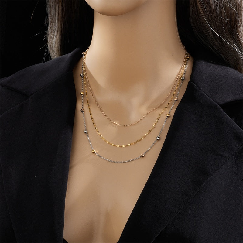 Goldtone and Pearl-Effect Chain Choker Necklaces - 3 Pack - Spencer's