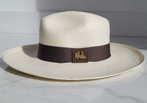 Fedora Medium Brim - White/Brown Band