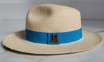 Fedora Classic Brim - Natural/Turquoise Band