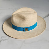 Fedora Classic Brim - Natural/Turquoise Band