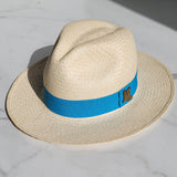 Fedora Classic Brim - Natural/Turquoise Band