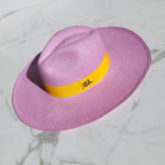 Fedora Large Brim - Lavender/Yellow Band