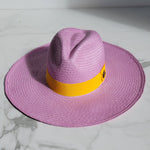 Fedora Large Brim - Lavender/Yellow Band