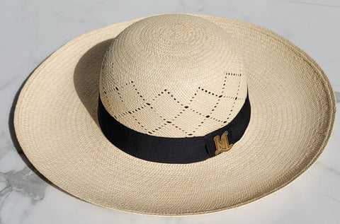 Round Large Brim - Natural/Black Band