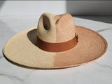 Fedora Large Brim - Two Tone Natural/Light Brown