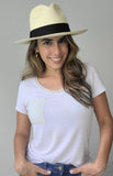 Fedora Medium Brim - Natural/Black Band