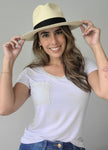 Fedora Medium Brim - Natural/Black Band