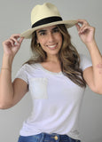 Fedora Medium Brim - Natural/Black Band