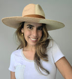 Fedora Large Brim - Two Tone Natural/Light Brown