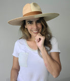 Fedora Large Brim - Two Tone Natural/Light Brown