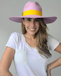 Fedora Large Brim - Lavender/Yellow Band