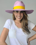 Fedora Large Brim - Lavender/Yellow Band