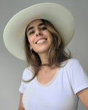 Fedora Large Brim - White/Yellow Band