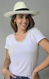 Fedora Medium Brim - White/Black Band