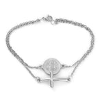 Saint Benedict Medal Cross Charm Bracelet freeshipping - Marlo Accessories