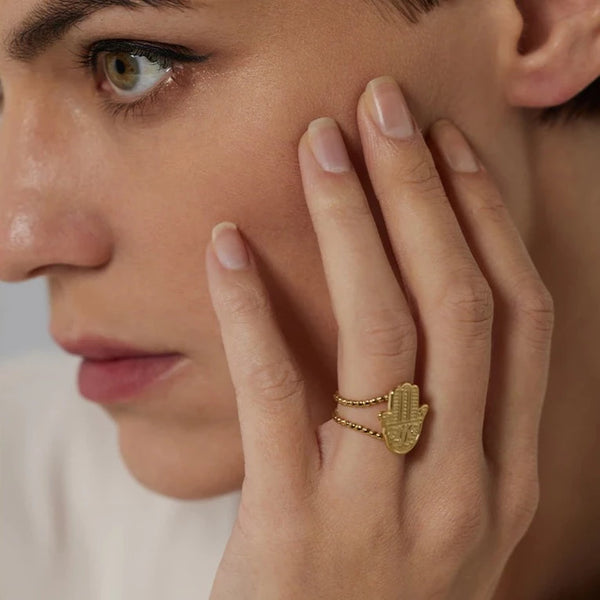 Hand of fatima ring gold discount