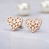 Origami Heart Stud Earrings