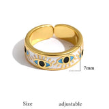 Enamel Multi-Turkish Eye Ring