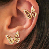 Rhinestone Butterfly Stud Earrings