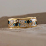 Enamel Multi-Turkish Eye Ring