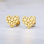 Origami Heart Stud Earrings freeshipping - Marlo Accessories