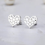 Origami Heart Stud Earrings freeshipping - Marlo Accessories