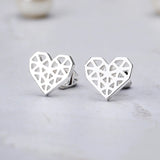 Origami Heart Stud Earrings freeshipping - Marlo Accessories