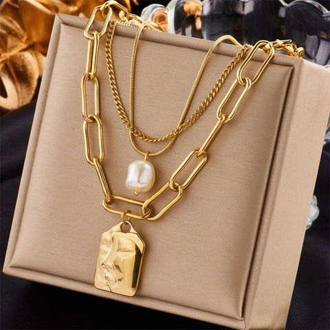 Thick Chain Layered Necklace